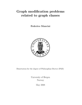 Graph Modification Problems Related to Graph Classes