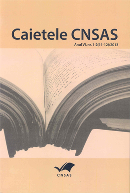 Caietele CNSAS, Nr. 1-2 (11-12) / 2013