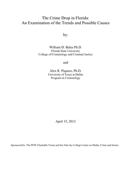 The Crime Drop in Florida: an Examination of the Trends and Possible Causes