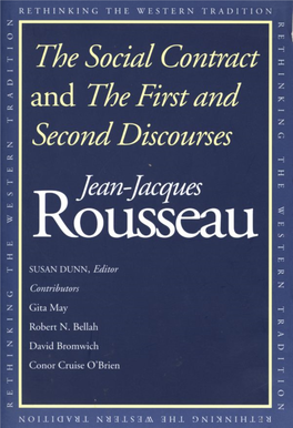 The Social Contract and the First and Second Discourses JEAN-JACQUES ROUSSEAU