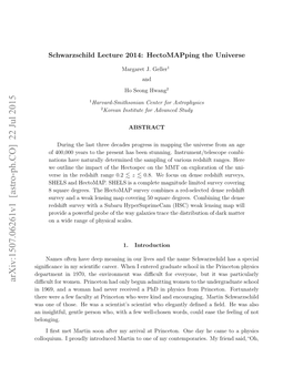 Schwarzschild Lecture 2014: Hectomapping the Universe