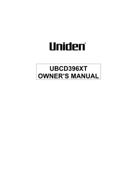 Ubcd396xt Owner's Manual