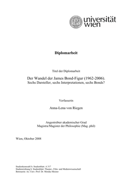 Diplomarbeit Der Wandel Der James Bond-Figur (1962-2006)