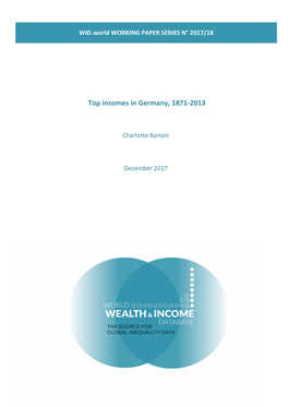 Top Incomes in Germany, 1871-2013