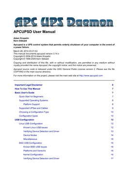 APCUPSD User Manual