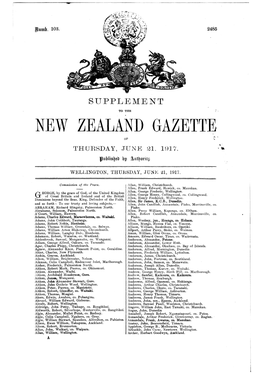 NEW ZEALAND GAZETTE of .T