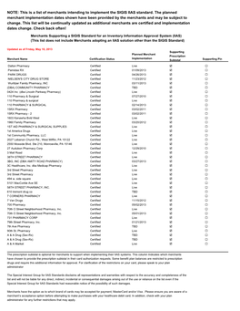 IIAS Merchant List