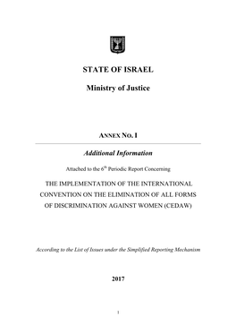 STATE of ISRAEL Ministry of Justice