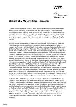 Biography Maximilian Hornung