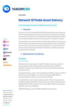 Network 10 Media Asset Delivery