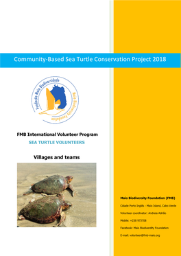 Community-Based Sea Turtle Conservation Project 2018