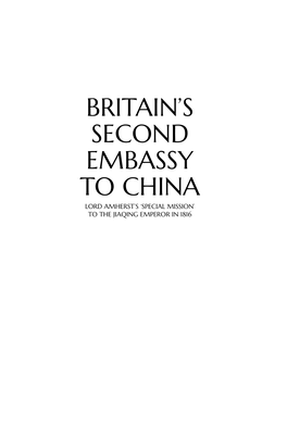 Britain's Second Embassy to China