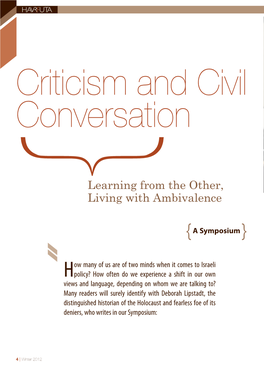 Criticism and Civil Conversation