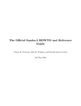 The Official Samba-3 HOWTO and Reference Guide