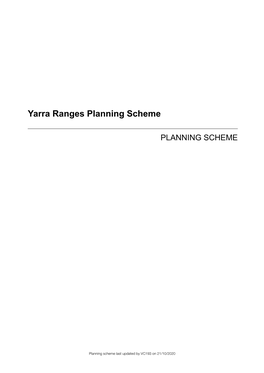 Yarra Ranges Planning Scheme