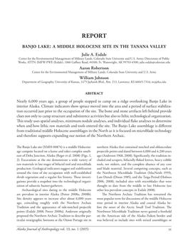 A Middle Holocene Site in the Tanana Valley Julie A