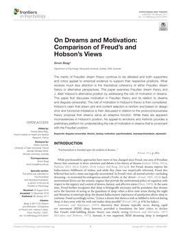On Dreams and Motivation: Comparison of Freud's And