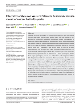 Integrative Analyses on Western Palearctic Lasiommata Reveal a Mosaic of Nascent Butterfly Species