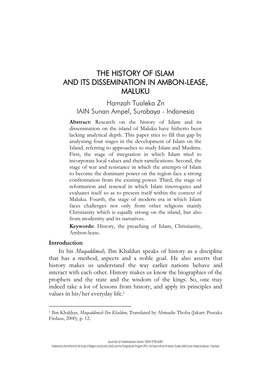 The History of Islam and Its Dissemination in Ambon