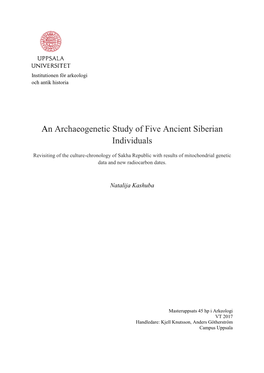 An Archaeogenetic Study of Five Ancient Siberian Individuals