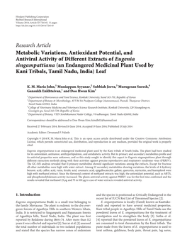 Metabolic Variations, Antioxidant Potential, and Antiviral Activity Of