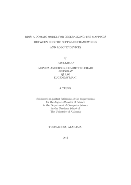 Rdis: a Domain Model for Generalizing the Mappings Between Robotic Software Frameworks and Robotic Devices
