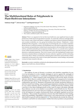 The Multifunctional Roles of Polyphenols in Plant-Herbivore Interactions