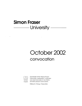 October 2002 Convocation