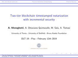 Two-Tier Blockchain Timestamped Notarization with Incremental Security