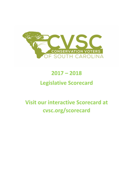 2017 – 2018 Legislative Scorecard