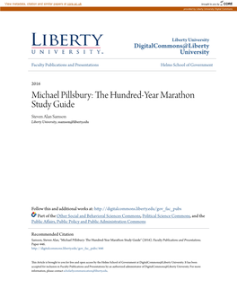 Michael Pillsbury: the Undrh Ed-Year Marathon Study Guide Steven Alan Samson Liberty University, Ssamson@Liberty.Edu