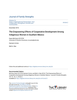 The Empowering Effects of Cooperative Development Among Indigenous Women in Southern Mexico