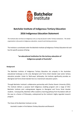 Indigenous Education Statement