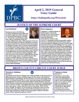 April 2, 2019 General Voter Guide