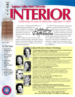 July 29 Interior Newsletter