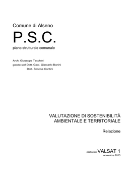 PSC Del Comune Di Alseno
