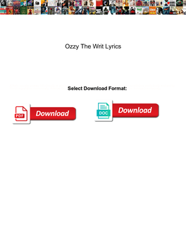 Ozzy the Writ Lyrics