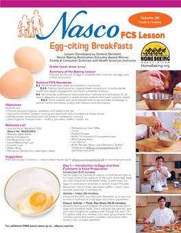 FCS Lesson Recipe, Proper Methods of Tempering Eggs, Etc