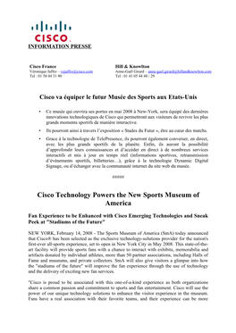 Cisco Technology Powers the New Sports Museum of America