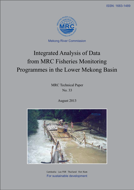 Integrated Analysis of Data from MRC Fisheries Monitoring Programmes in the Lower Mekong Basin
