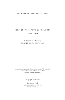 Henry Van Peters Wilson