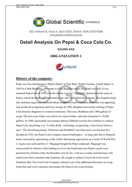 Detail Analysis on Pepsi & Coca Cola