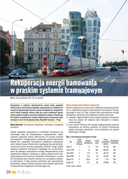 Rekuperacja Energii Hamowania W Praskim Systemie Tramwajowym Fot