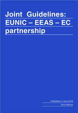 Joint Guidelines: EUNIC – EEAS – EC Partnership