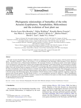 Phylogenetic Relationships of Butterflies of the Tribe Acraeini