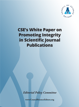 CSE's White Paper on Promoting Integrity in Scientific Journal