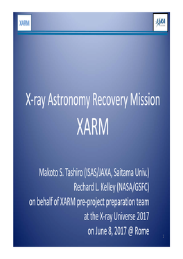 X‐Ray Astronomy Recovery Mission XARM