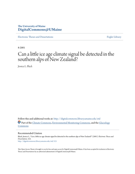 Can a Little Ice Age Climate Signal Be Detected in the Southern Alps of New Zealand?" (2001)