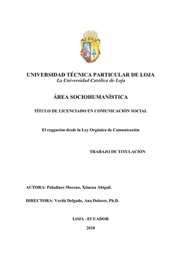 Universidad Técnica Particular De Loja Área