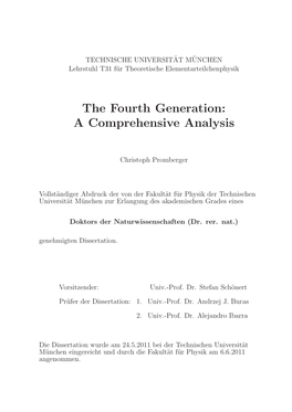 The Fourth Generation: a Comprehensive Analysis